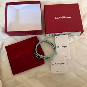 Salvatore Ferragamo Teal Bracelet with Gold Accent